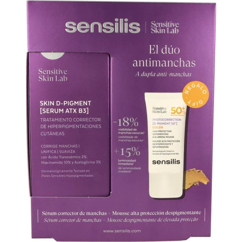 Sensilis Pack Skin D-Pigment Sérum 30ml + Mousse D-Pigment 50+ Color 15ml