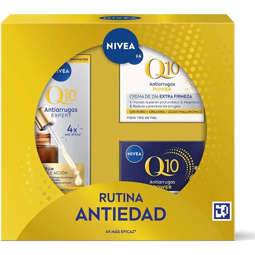 Nivea Rutina Antiedad Q10 Pack Serum + Crema Día + Crema Noche