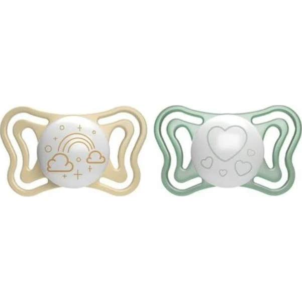 Chicco - Pack 2 chupetes Physio Light Glow 2-6M