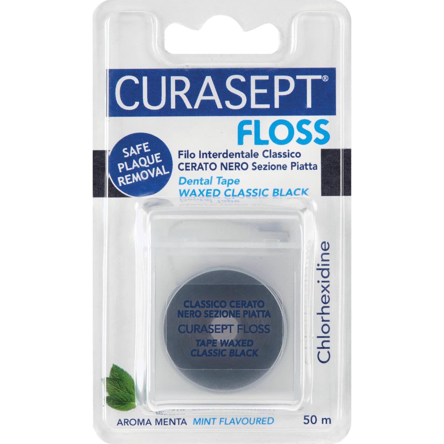 Curasept Floss Hilo Dental Negro Encerado Clorhexidina 50m 1ud