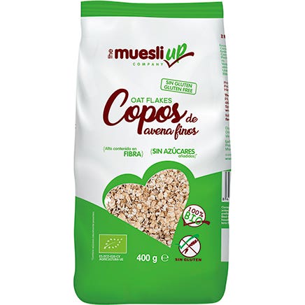 The Muesli Up Copos Avena Finos Sin Gluten Bio 400 g