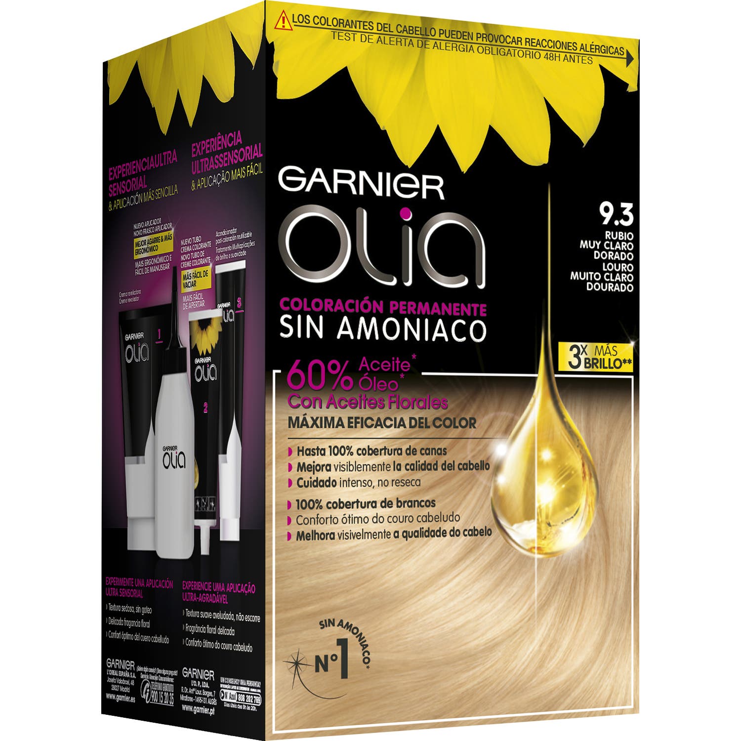 Garnier Olia Coloración Permanente N°9.3 Rubio Muy Claro Dorado