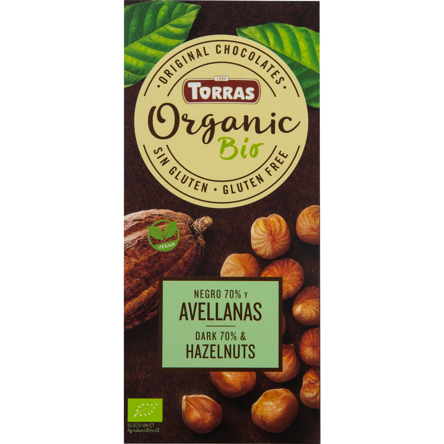 Torras Chocolate Negro 70% Cacao Avellana 100g