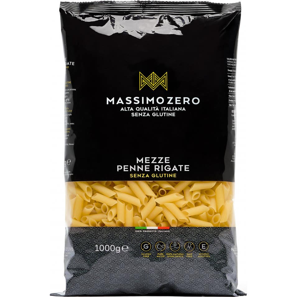 Massimo Zero Mezze Penne Rigate Pasta Sin Gluten Bio 1kg de 3M | Natural Doctor