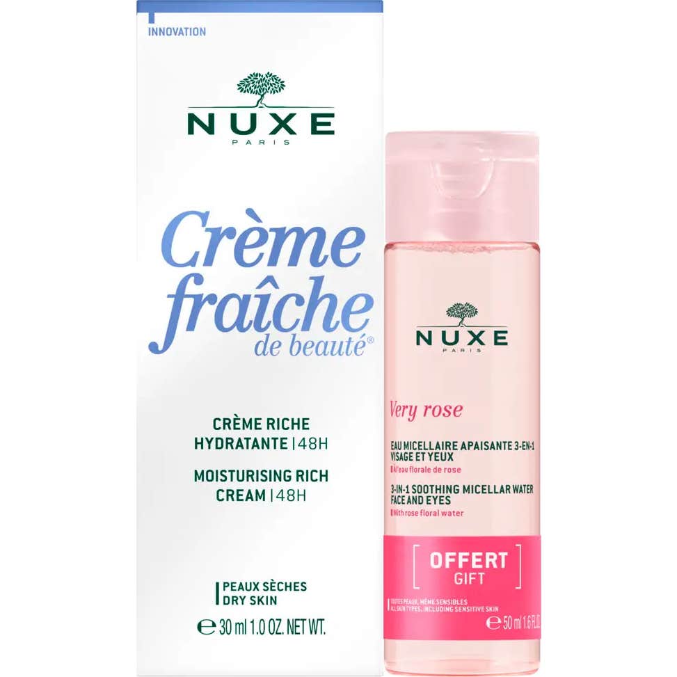 Nuxe Crème Fraîche de Beauté Crema Rica 30ml + Very Rose Agua Micelar 3 en 1 50ml