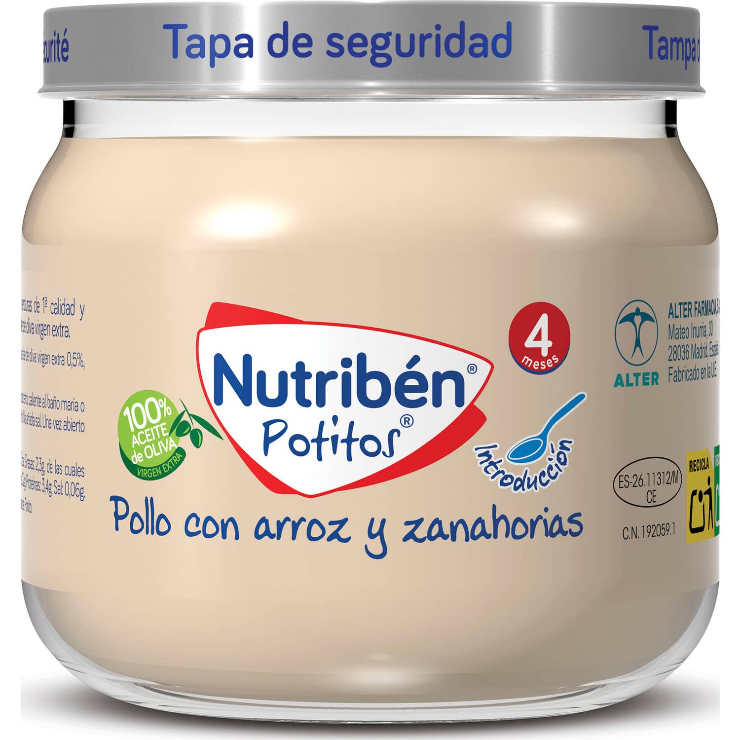 Nutriben Potito Inicio A La Carne Pollo Con Arroz Y Zanahorias 120 G