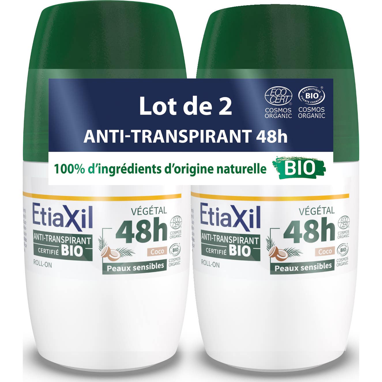 Etiaxil Desodorante Anti-Transpirante Coco 48h Roll-On 2x50ml