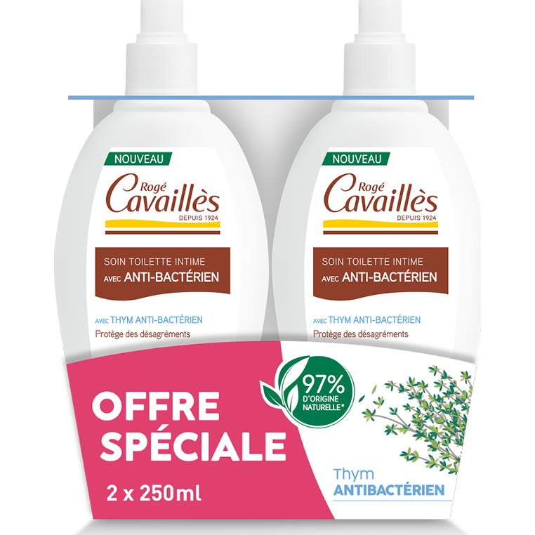 Rogé Cavailles Gel para la Higiene Íntima Antibacteriana 2x250ml