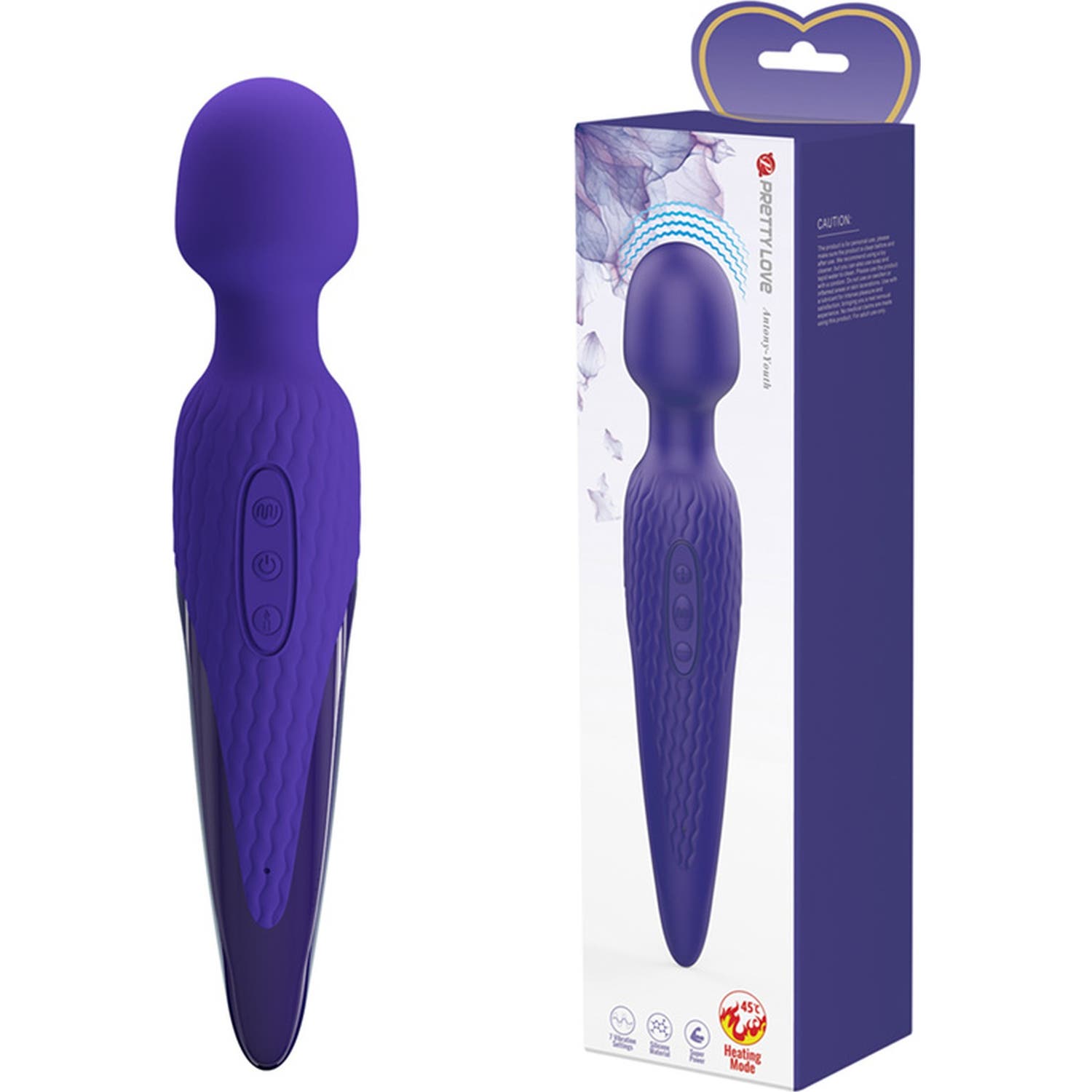 Pretty Love Antony Youth Vibrador Wand Efecto Calor Violeta 1ud
