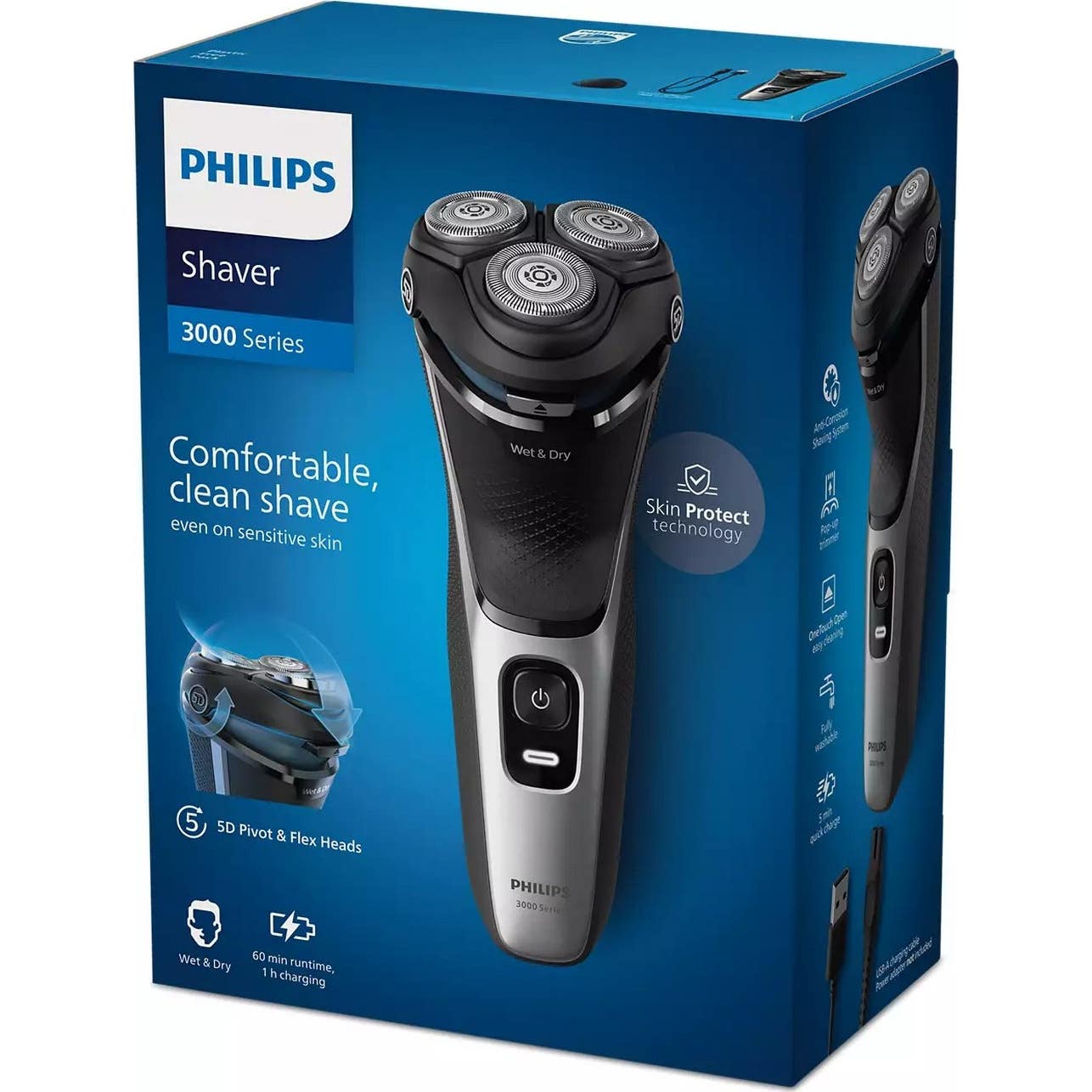 Philips 3000 Series S3143/00 Máquina de Afeitar Seco/Húmedo 1ud