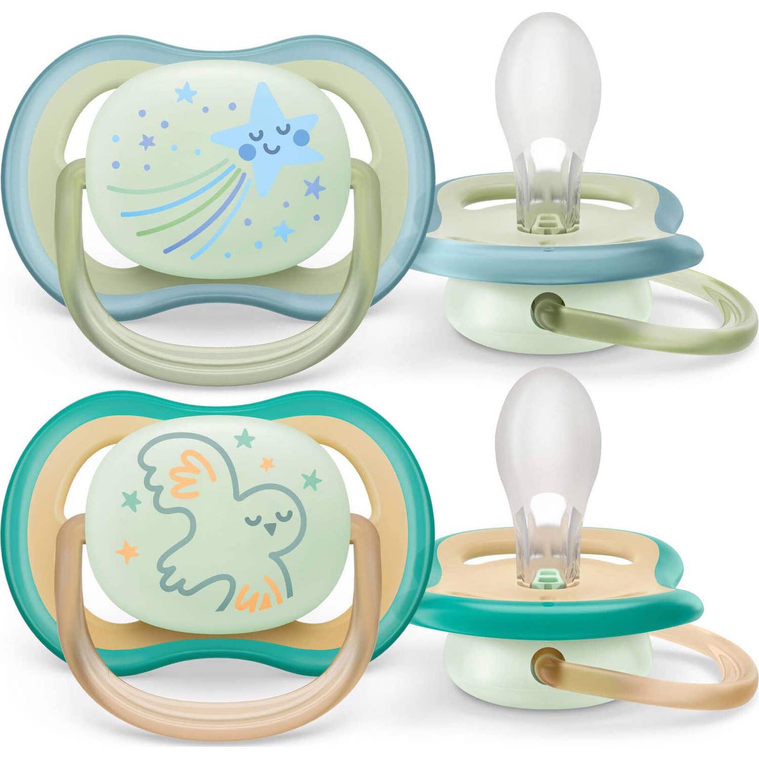 Philips Avent Ultra Air Night Chupete 0-6M Verde 2uds