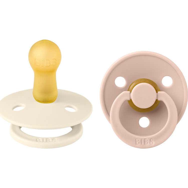 Bibs Colour Pacifier Chupete Látex Redondo Ivory-Blush T-2 2uds