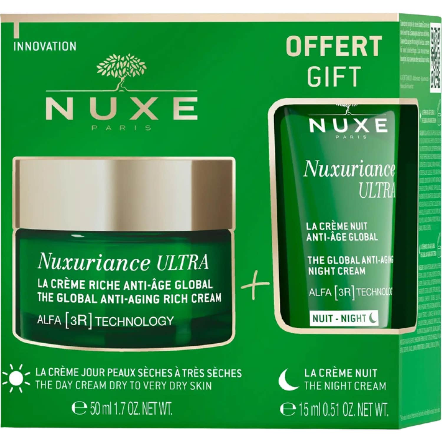 Nuxe Nuxuriance Ultra Crema Rica Antiedad Global 50ml + Noche 15ml