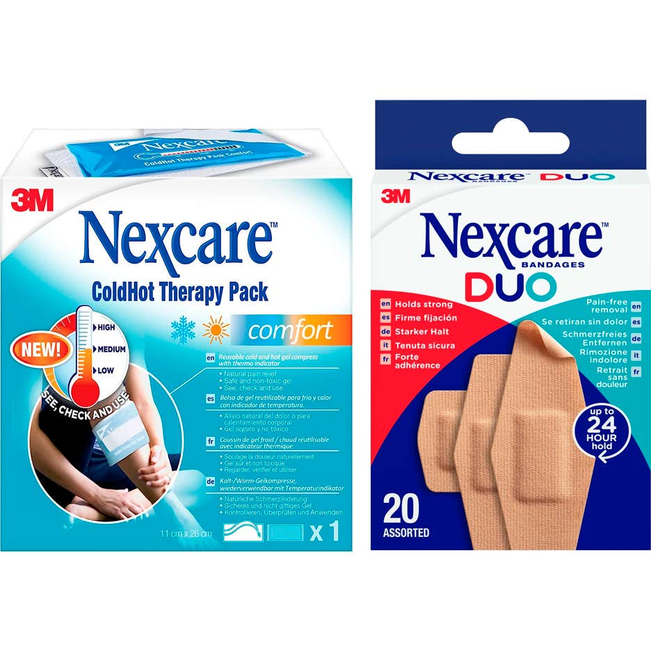 Nexcare Pack ColdHot Comfort 11cmx26cm + Duo Apósitos 20uds