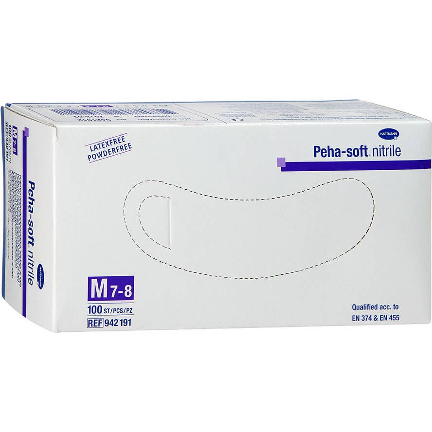 Peha-Soft Guantes Desechables Nitrilo Fino Talla M 100 uds