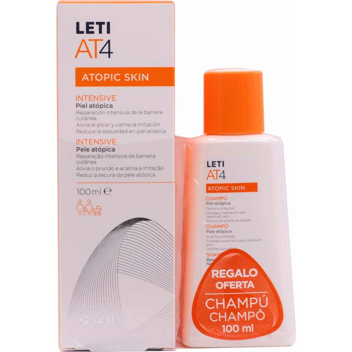 Leti AT4 Atopic Skin Champú 250ml + Gel de Baño 100ml