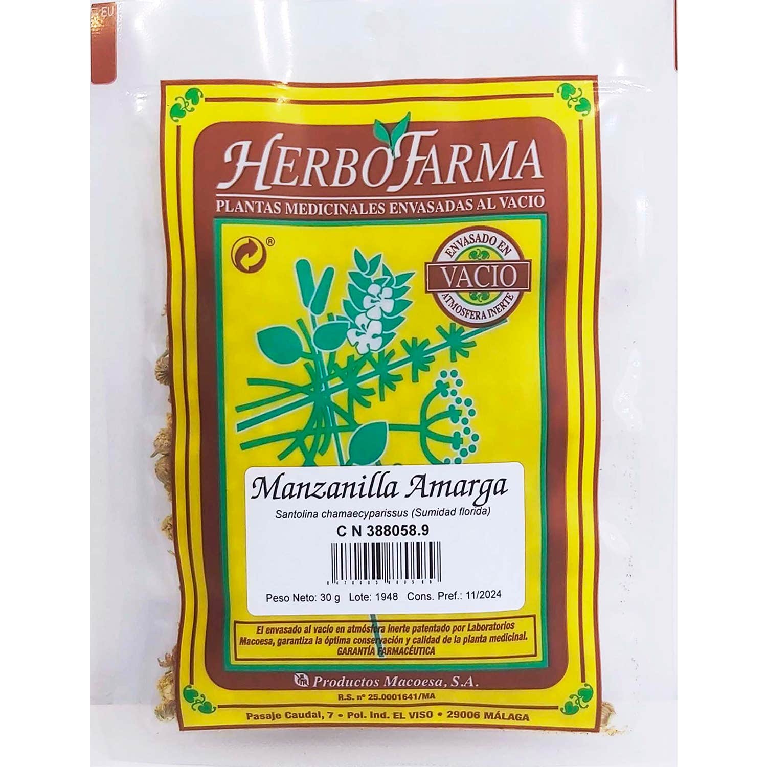 Herbofarma manzanilla amarga al vacío 30g