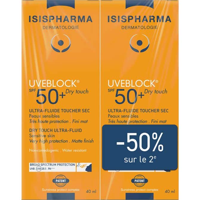 Isis Pharma Pack Uveblock SPF50+ Invisible Fluid 2x40 ml
