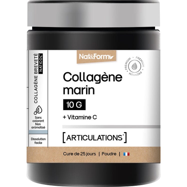 Nat & Form Nutraceutical Collagen Marin 10g + Vitamine C 252g