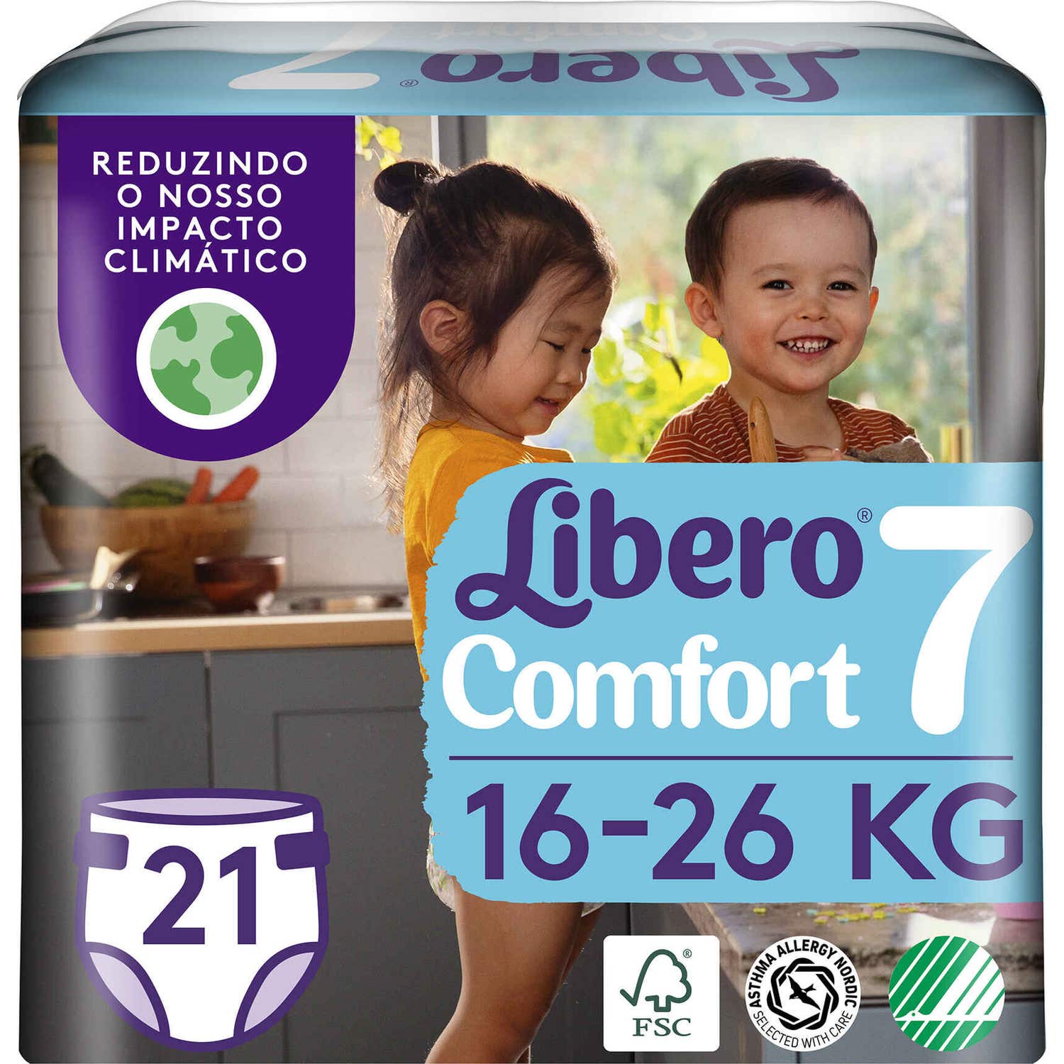 Libero Pañales Comfort Fit Talla 7 16-26Kg 21uds