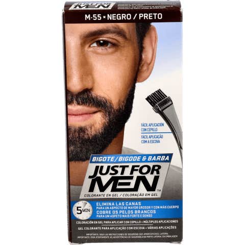 Just for Men gel colorante negro para bigote y barba 30 ml