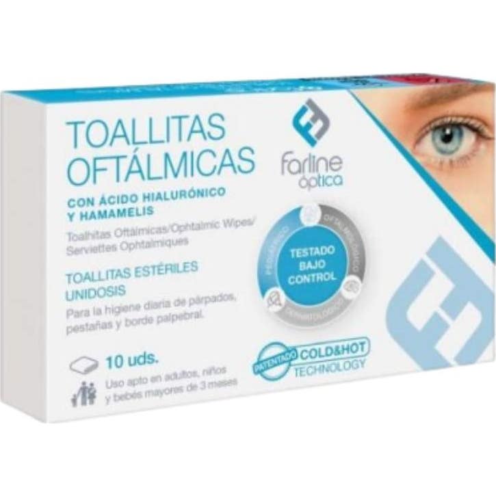 Farline Óptica Toallitas Oftalmológicas Ácido Hialurónico Cold&Hot 10uds