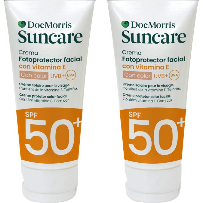 DocMorris Pack Suncare Fotoprotector Crema Facial SPF50+ Con Color 2x50ml