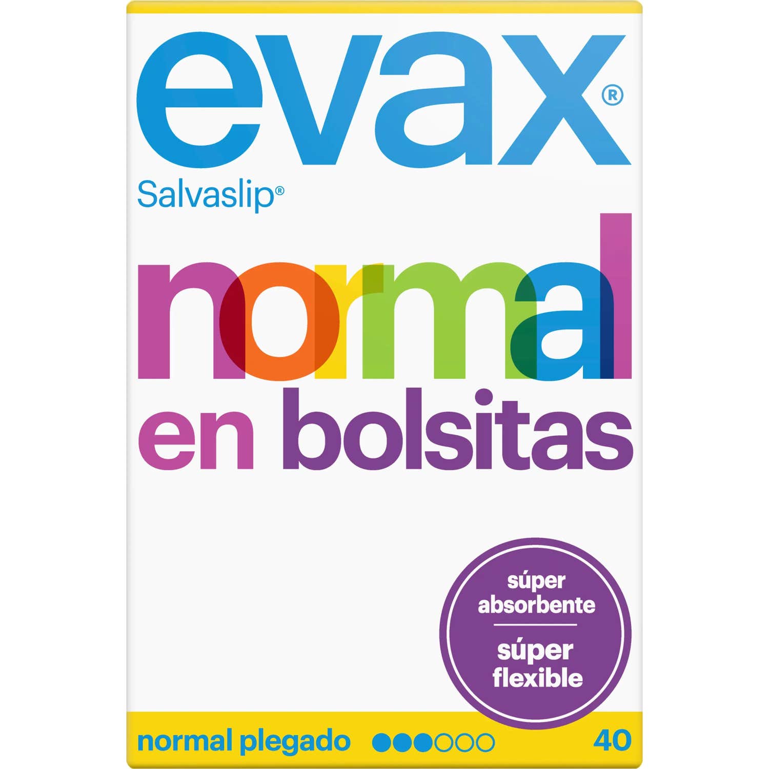 Evax Salvaslip Normal En Bolsitas Super Absorbente 40 Uds