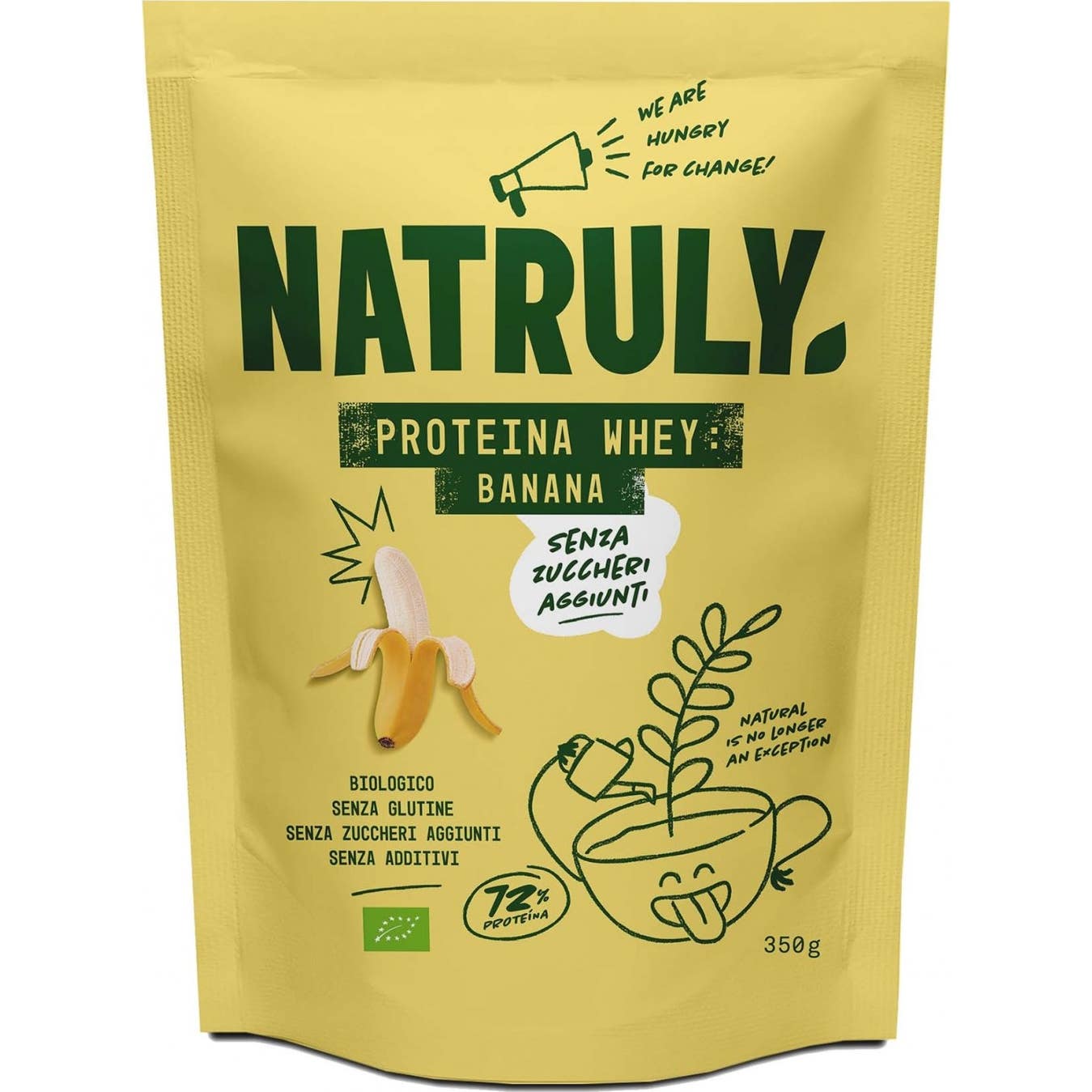 Natruly Proteina Whey 72% Banana Bio 350g