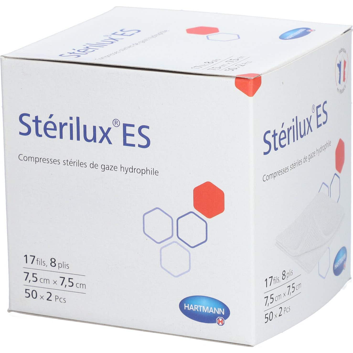 Stérilux Es Compresa Estéril Gasa 7,5x7,5cm 2x50uds