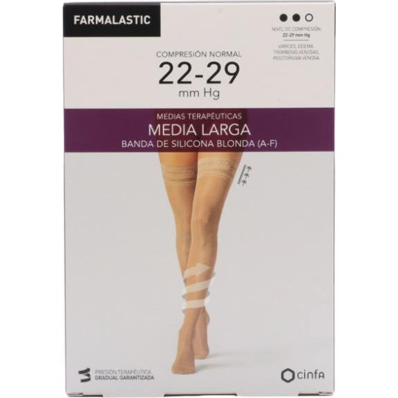 Farmalastic Media Larga blonda (A-F) comp. normal T-extra grande negro 1 Par