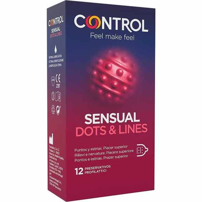 Control Sensual Dots & Lines Preservativo Puntos y Estrías 12uds