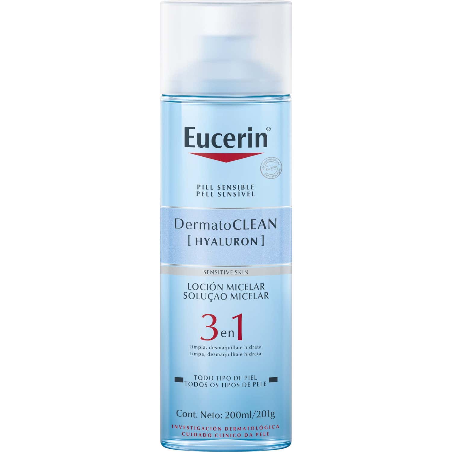 Eucerin® Dermatoclean 3 en 1 solución micelar limpiadora 200ml