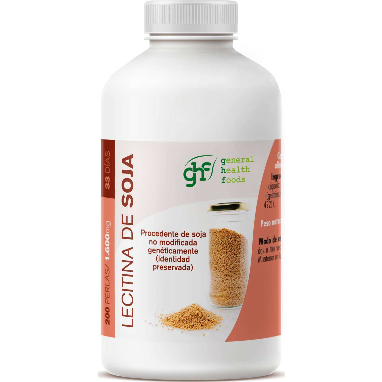 GHF Lecitina 1600mg 200 perlas | Natural Doctor