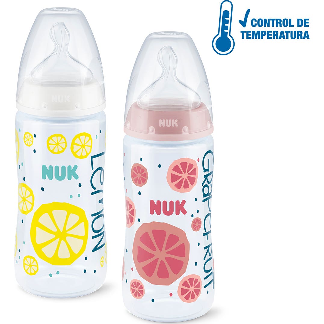 Nuk Biberón silicona First Choise+ Fruits 0-6 Meses 300ml 1 Unidad