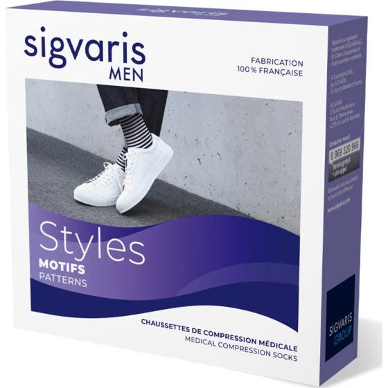 Sigvaris Calcetines para hombre 2 Navy Black Mn 1 Par