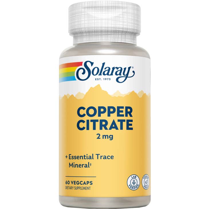 Solaray 3 X Citrate Copper 60 Cápsulas Vegetales - Imagen 2