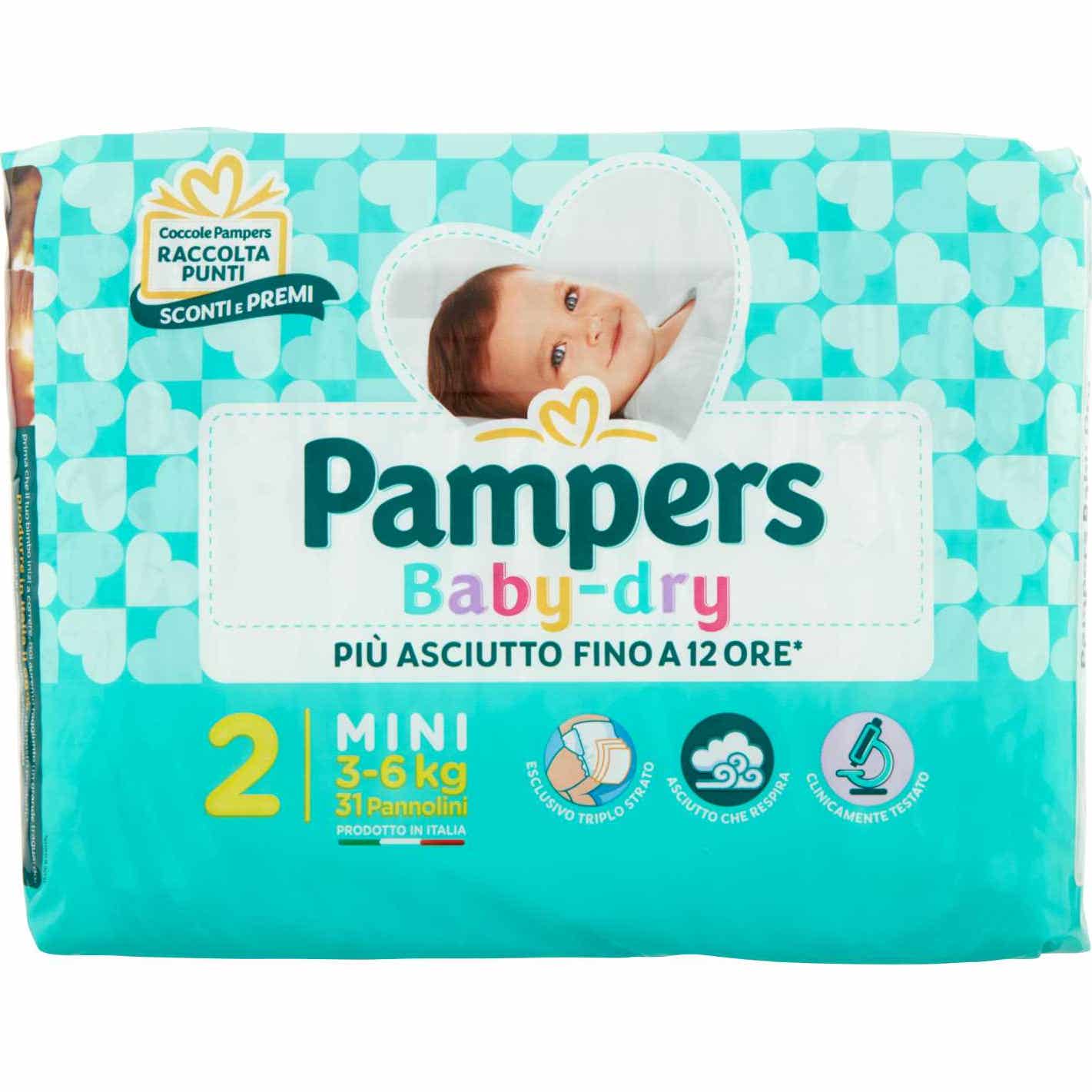 Pampers Baby Dry Pañales Talla 2 Mini 31uds
