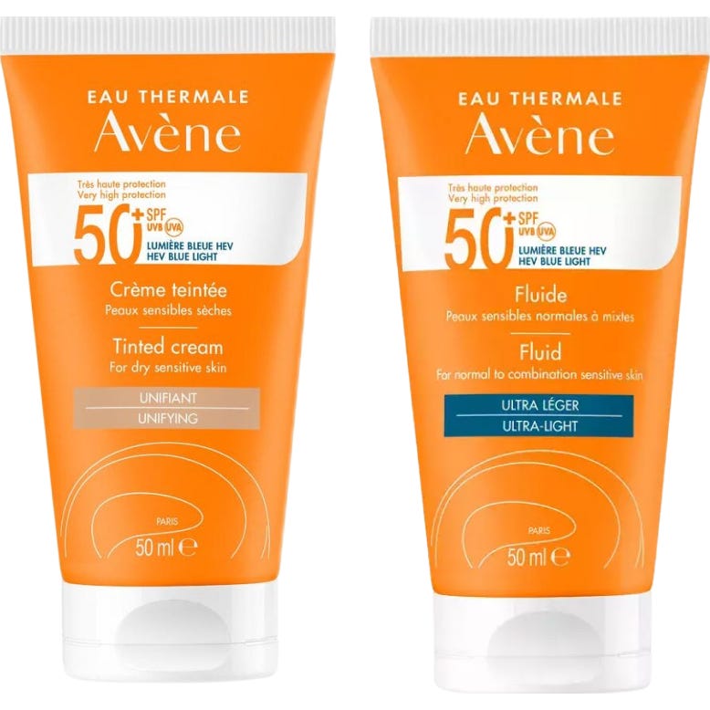Avène Pack Crema con Color SPF50+ 50ml + Solar Fluido Ultra-Light SPF50+ 50ml