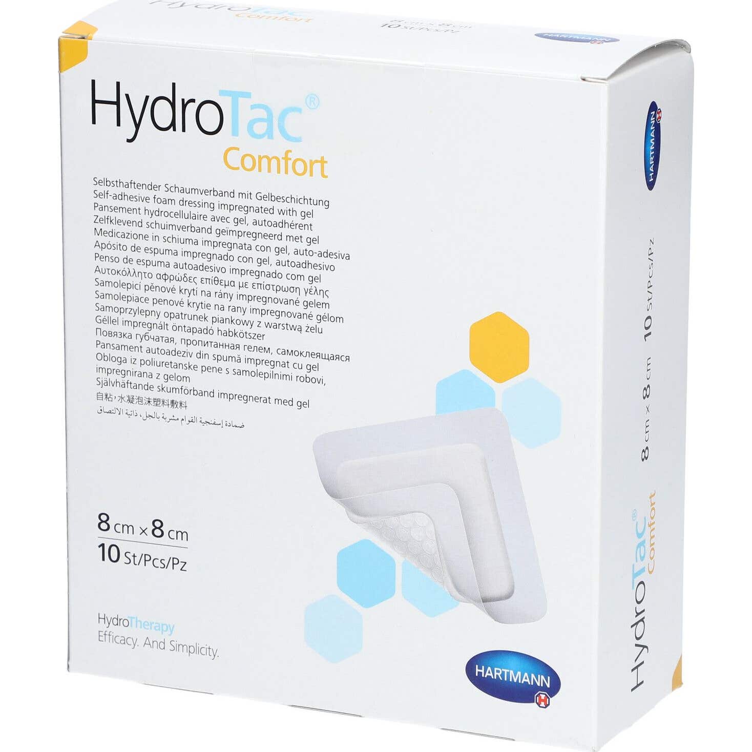 Hydrotac Comfort Apósitos Adhesivos 8x8cm 10uds