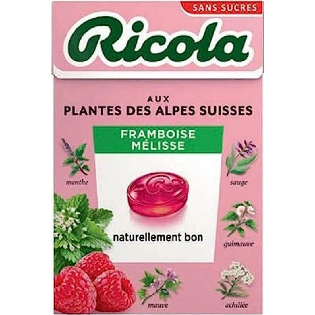 Ricola Caramelo Frambuesa Melisa Sin Azúcar 50g
