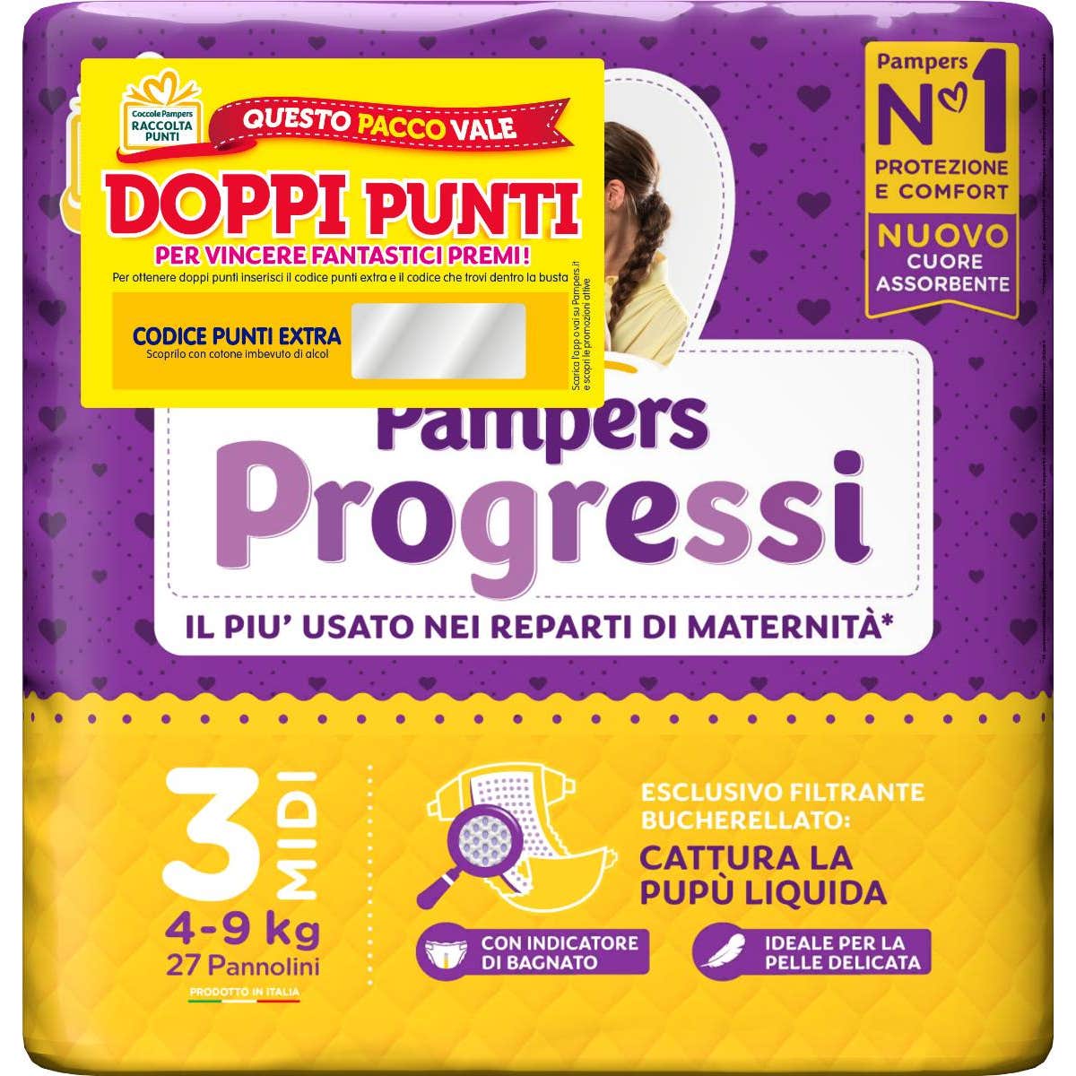 Pampers Progressi Pañales Midi 4-9kg 27uds