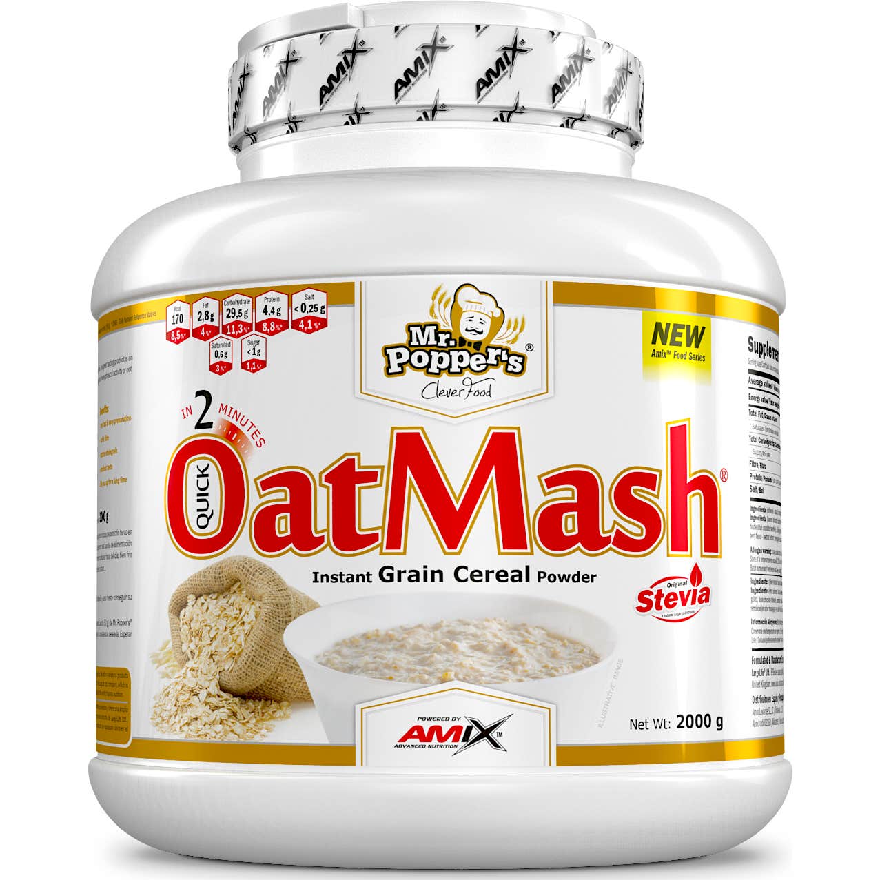 Amix Mr Popper's OatMash Harina de Avena Crema de Cacahuete 2kg