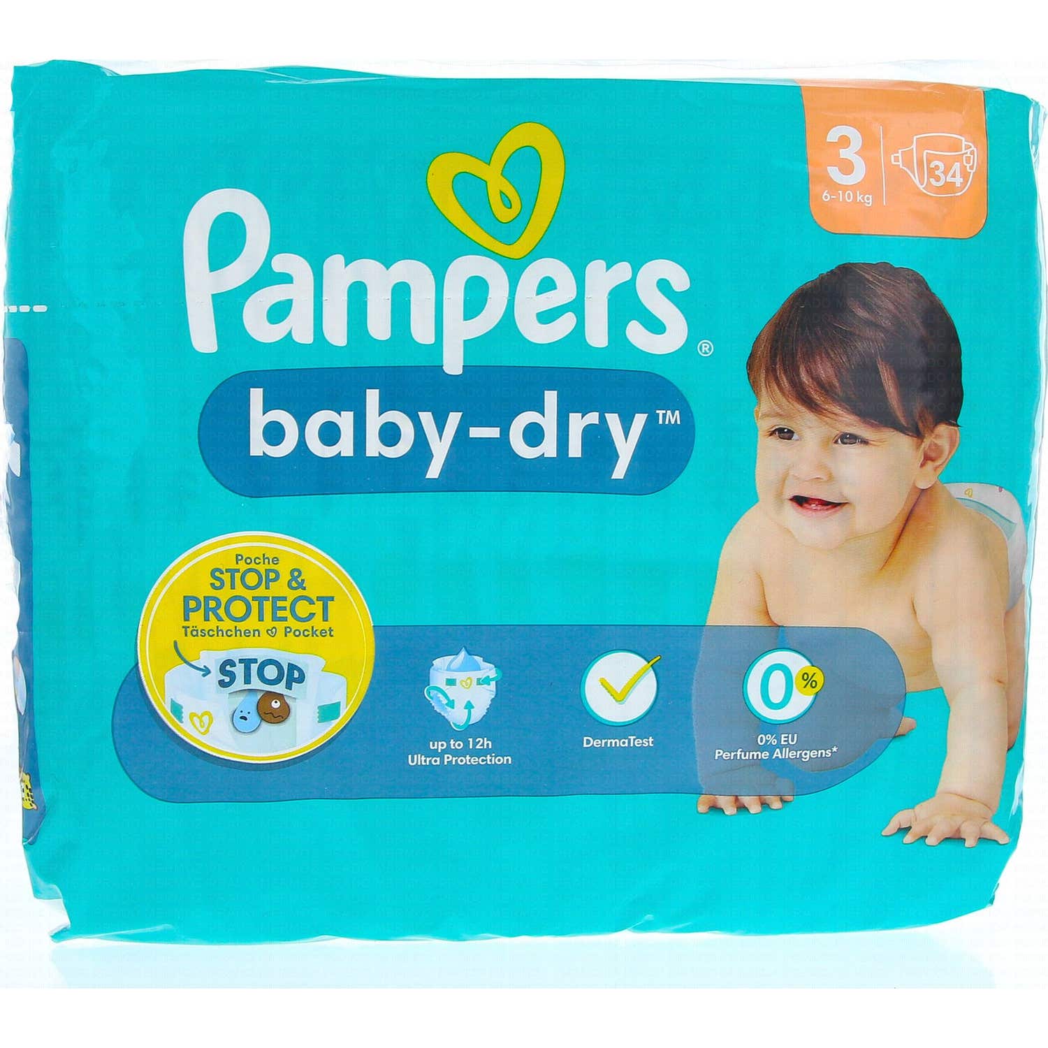 Pampers Baby Dry 12H Pañales Talla 3 34uds
