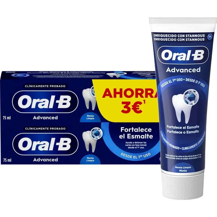 Oral-B Pack Advanced Fortalece el Esmalte Pasta Dental 2x75 ml