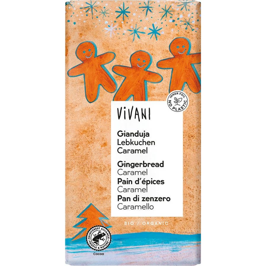 Vivani Chocolate Gianduja Galleta Jengibre y Caramelo Bio 100g | Natural Doctor