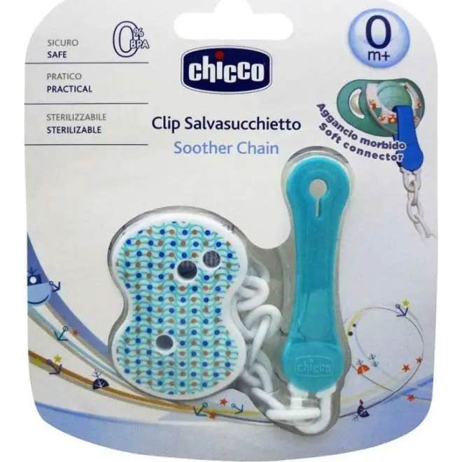 Chicco Clip Sujetachupete Azul
