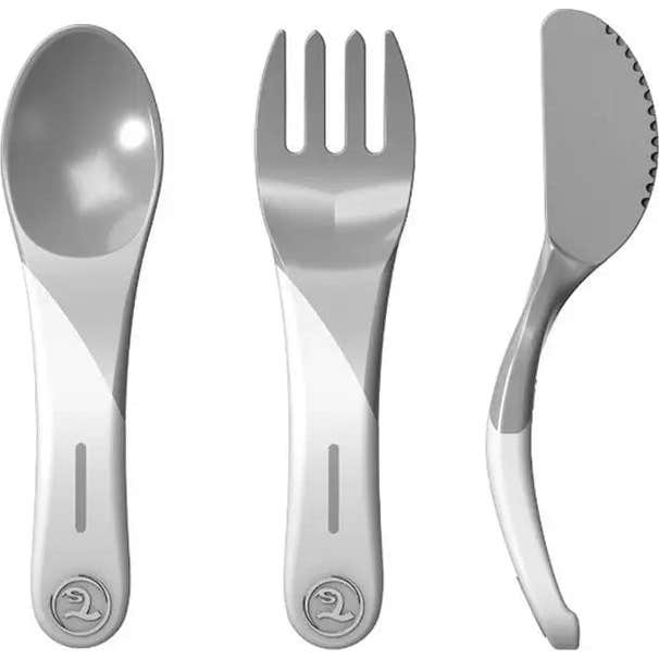 Twistshake Set de Cubiertos de Aprendizaje +6 Meses Gris