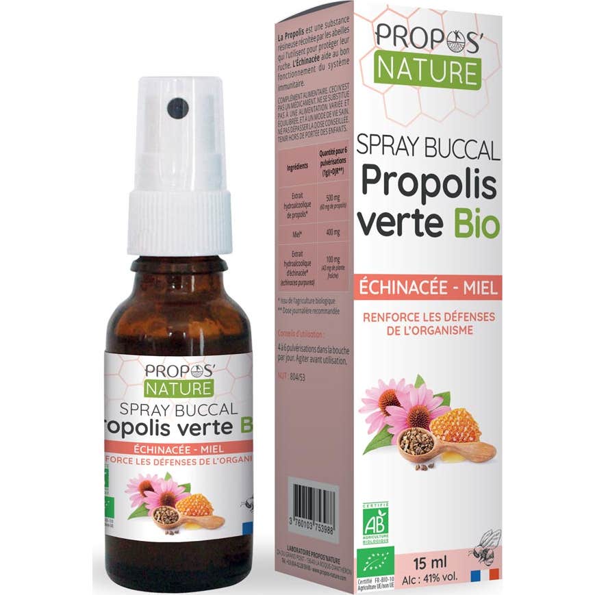 'Propos''Nature Spray Bucal Própolis Miel Equinácea Bio 20 ml'