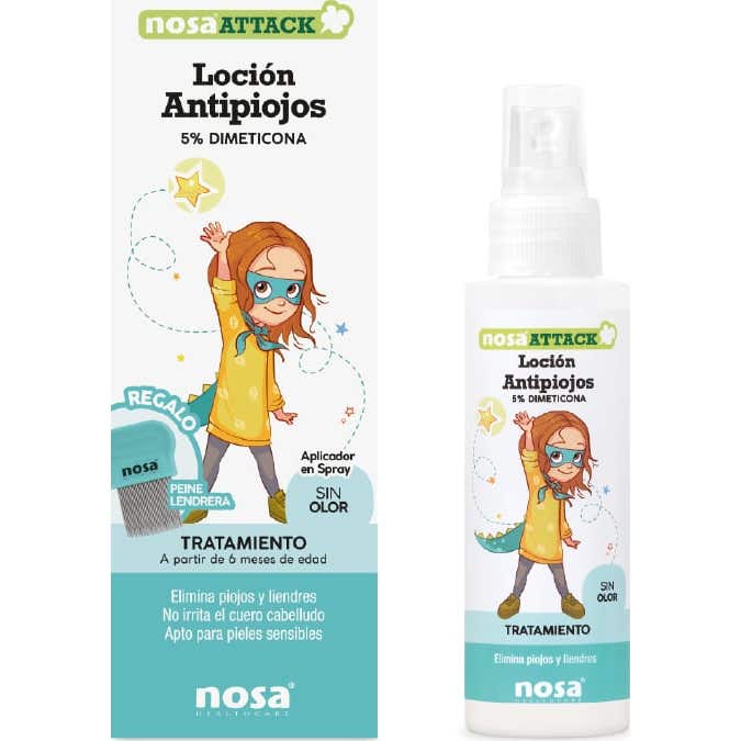 Nosa Attack Loción Antipiojos 5% Dimeticona Sin Olor 100ml